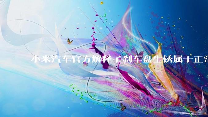 小米汽车官方解释了刹车盘生锈属于正常现象，并提供了两种除锈功能，这些措施是否足够有效？